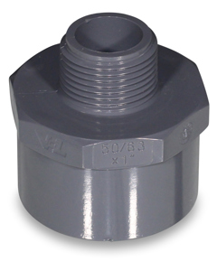 Reducing nipple, PVC, 50/63 mm - 1" OT,  NP16